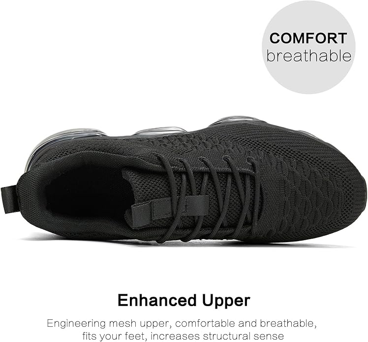 Men's Air Cushion Running Shoes Breathable Tennis Fashion Sneakers Non Slip Workout Casual Sport Shoes Gym Training Comfortable Walking Shoes