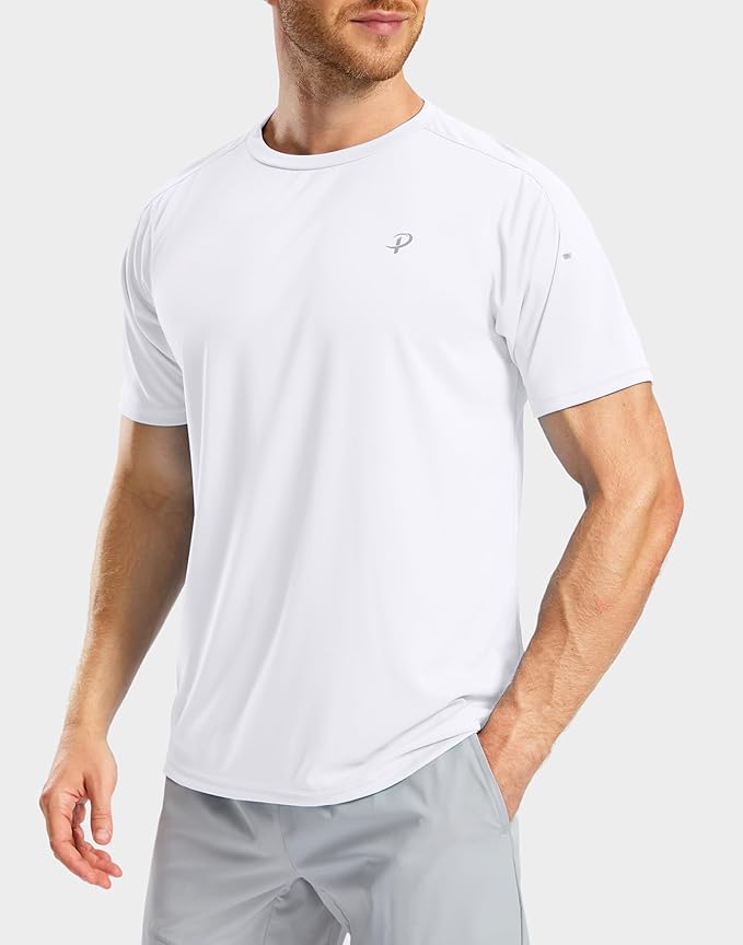 Pudolla Men's Workout Running T-Shirts Lightweight Quick Dry Athletic Gym Shirts for Men Short Sleeve Sport Tee Tops