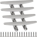 SHENGHUISS Boat Cleat 316 Stainless Steel Open Base Boat Dock Cleats Flat Top Mooring Cleat for Boat, Deck, Dock, Hook (4"/5"/6"/8"/10"/12")