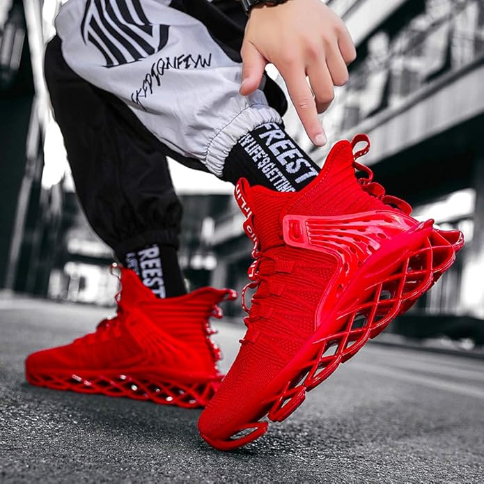 Hello MrLin Men's Running Shoes Non Slip Athletic Tennis Walking Blade Type Sneakers Hip Hop