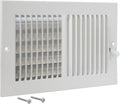 EZ-FLO 10 x 6 Inch (Duct Opening) Air Vent Cover for Wall or Ceiling, Two-Way Ventilation Register, Solid Steel HVAC Register Cover, White, 61610
