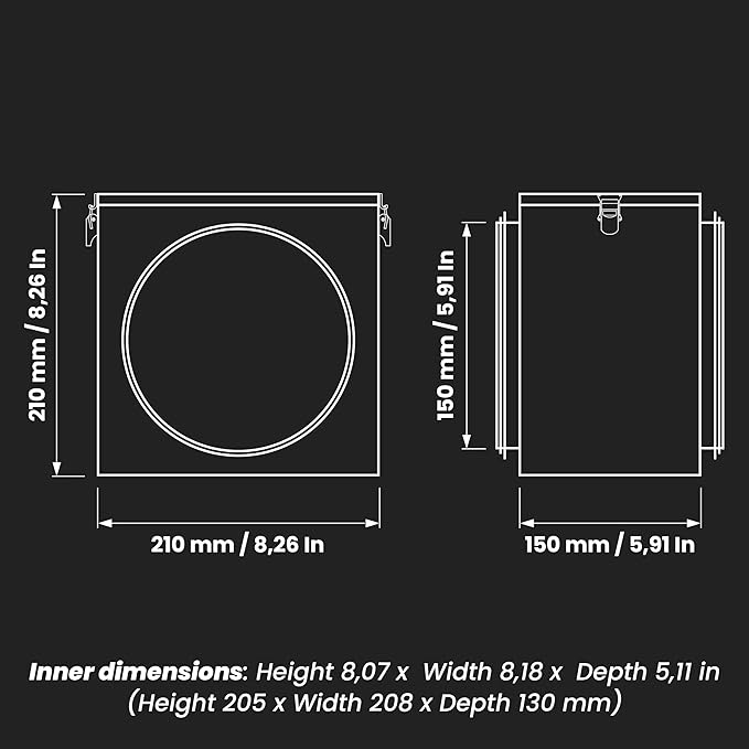 Repa Market 6" Duct Air Filter Box – Galvanized Steel Inline Dryer Filter Housing for Round Duct - EPDM Rubber Gaskets – Easily Serviceable Lint Trap – Intake Ventilation, Home Improvement