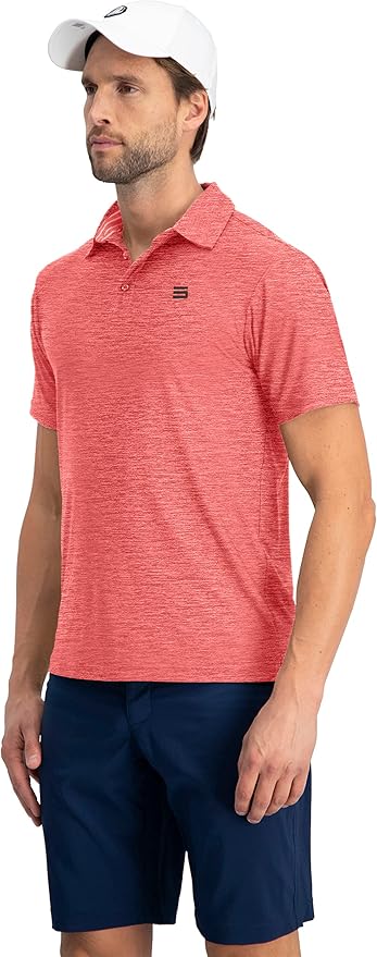 Three Sixty Six Golf Shirts for Men - Dry Fit Short-Sleeve Polo, Athletic Casual Collared T-Shirt