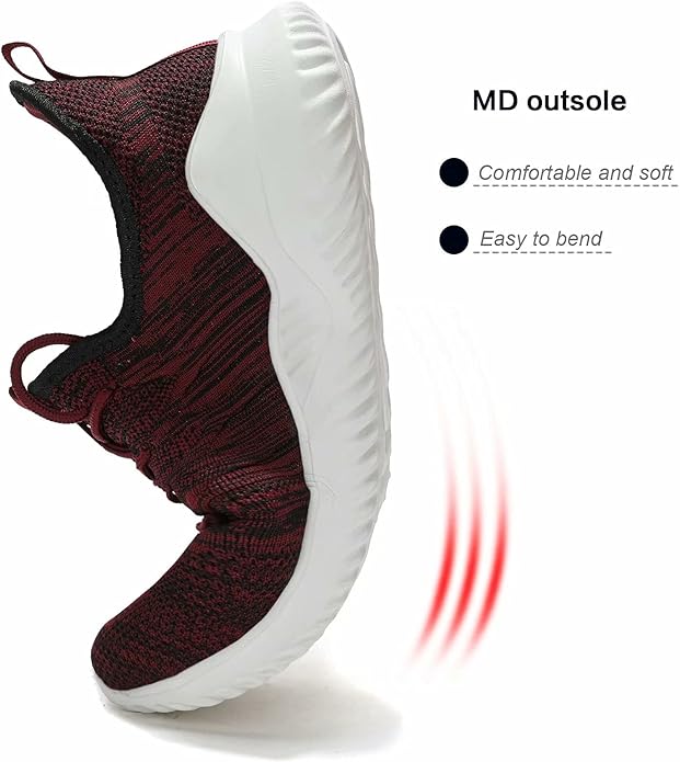 Mens Slip On Running Shoes Athletic Walking Trainers Lightweight Breathable Mesh Tennis Sneakers