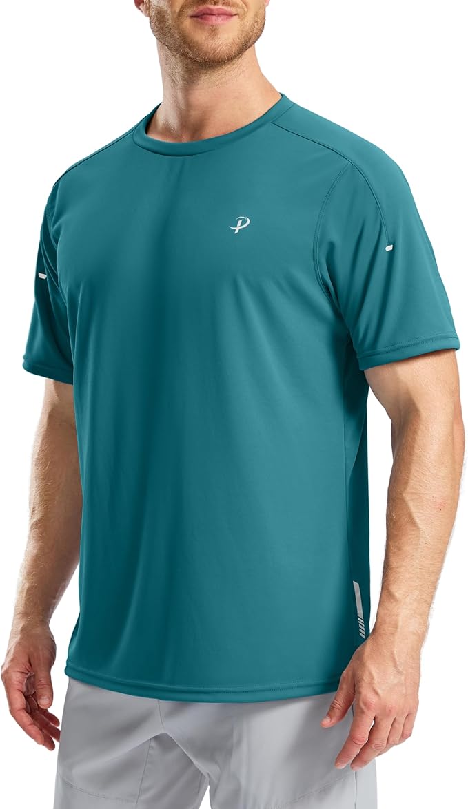 Pudolla Men's Workout Running T-Shirts Lightweight Quick Dry Athletic Gym Shirts for Men Short Sleeve Sport Tee Tops