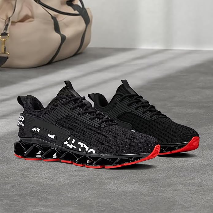 Vooncosir Men's Fashion Sneakers Breathable Mesh Running Shoes Blade Non Slip Soft Sole Casual Athletic Walking Shoes