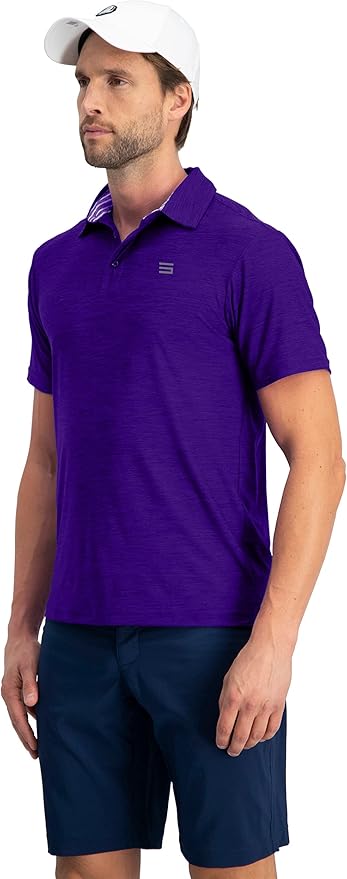 Three Sixty Six Golf Shirts for Men - Dry Fit Short-Sleeve Polo, Athletic Casual Collared T-Shirt