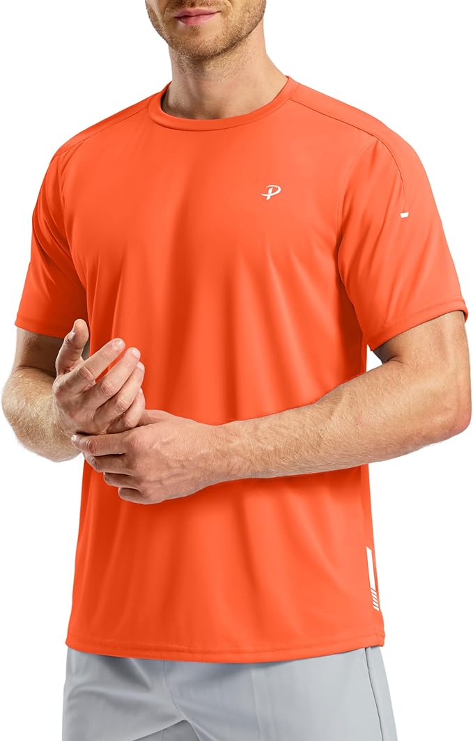 Pudolla Men's Workout Running T-Shirts Lightweight Quick Dry Athletic Gym Shirts for Men Short Sleeve Sport Tee Tops
