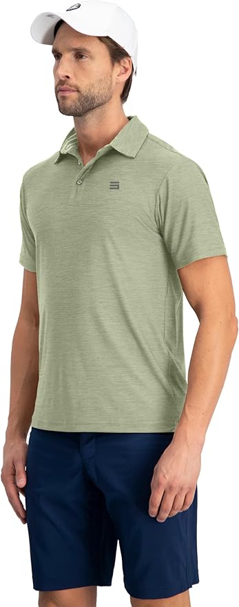 Three Sixty Six Golf Shirts for Men - Dry Fit Short-Sleeve Polo, Athletic Casual Collared T-Shirt