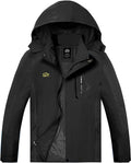 TEZO Mens Rain Jacket Waterproof with Hooded Hiking Coat Lightweight Windbreaker