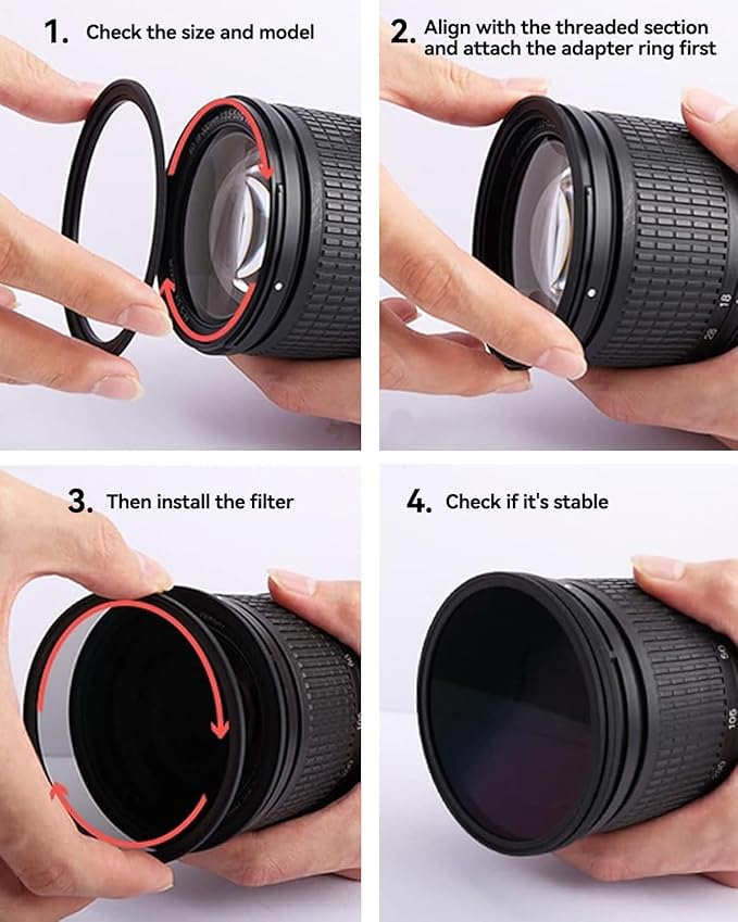 37-43mm Metal Step-Up/Down Ring Adapter Compatible with Mirrorless Cameras DSLR Lens, UV CPL ND Filter Thread Converter, Black (37-43)