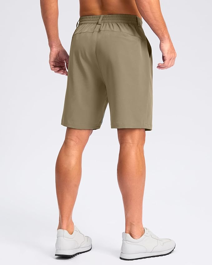 Pudolla Men's Casual Shorts 7"/9" Lightweight Golf Shorts with 3 Pockets Stretch Quick Dry Comfy Work Shorts