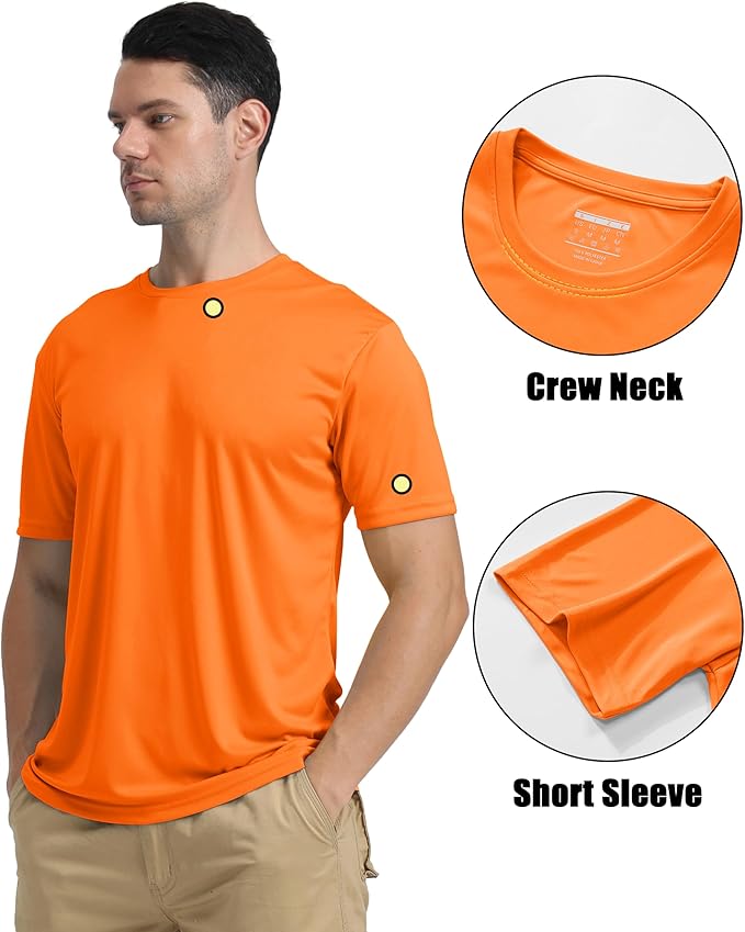 KEFITEVD Men's Short Sleeve UPF 50+ Sun Protection Shirts Quick Dry Rashguard Swim Shirt SPF Workout Fishing Athletic T-Shirt