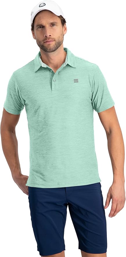 Three Sixty Six Golf Shirts for Men - Dry Fit Short-Sleeve Polo, Athletic Casual Collared T-Shirt