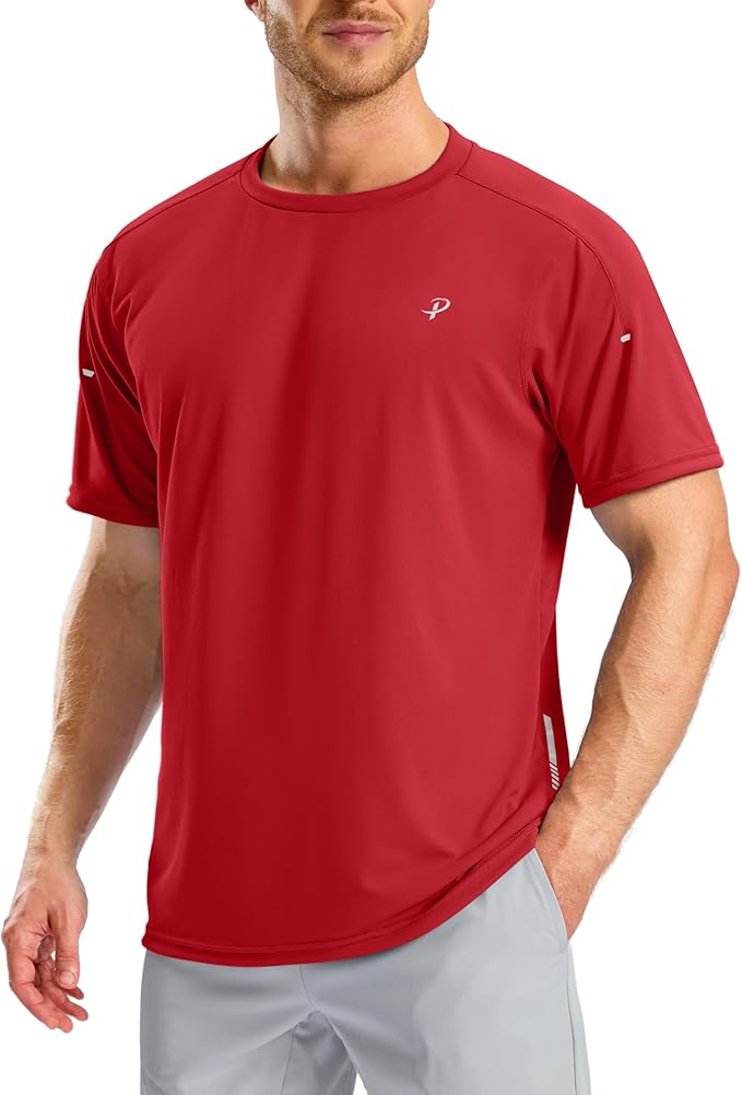 Pudolla Men's Workout Running T-Shirts Lightweight Quick Dry Athletic Gym Shirts for Men Short Sleeve Sport Tee Tops