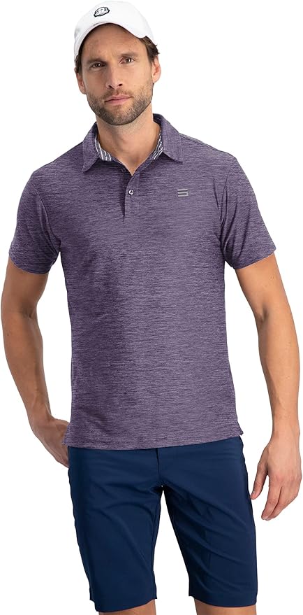 Three Sixty Six Golf Shirts for Men - Dry Fit Short-Sleeve Polo, Athletic Casual Collared T-Shirt