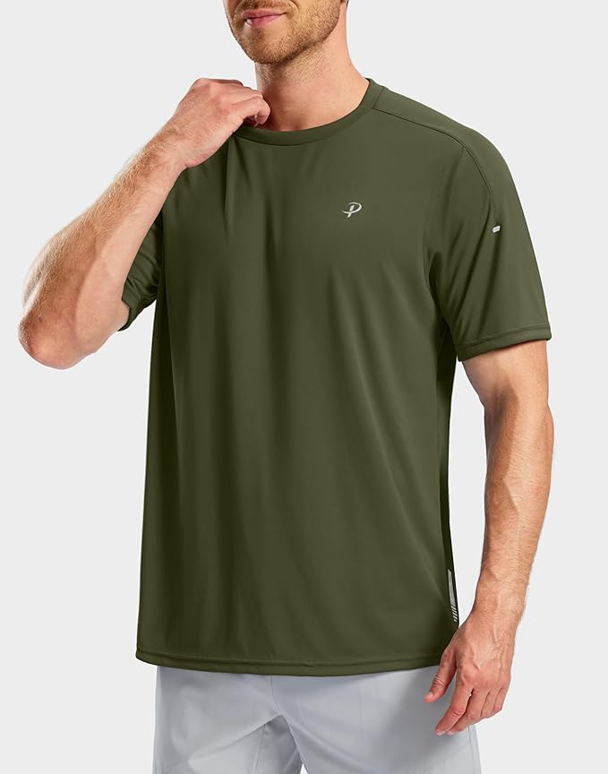 Pudolla Men's Workout Running T-Shirts Lightweight Quick Dry Athletic Gym Shirts for Men Short Sleeve Sport Tee Tops