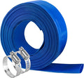 Eastrans 2.5" x 25 FT Blue PVC Lay-Flat Backwash Hose for Swimming Pools, Heavy Duty Discharge Hose Reinforced Pool Drain Hose, Weather Resistant Ideal for Water Transferring
