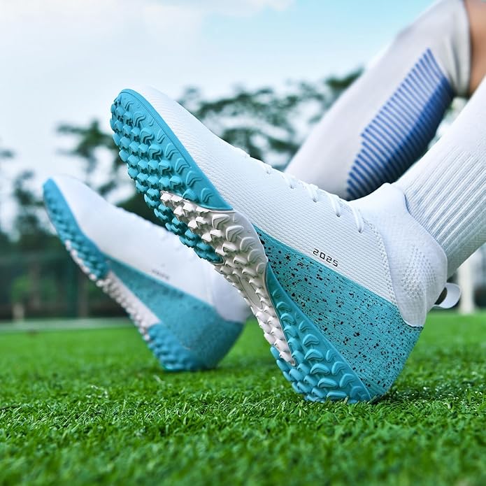 Soccer Cleats for Mens Womens Indoor Soccer Shoes Unisex Baseball Turf Shoes Youth Rugby Shoes Adult AG FG TF Football Boots Wide Training Sneaker