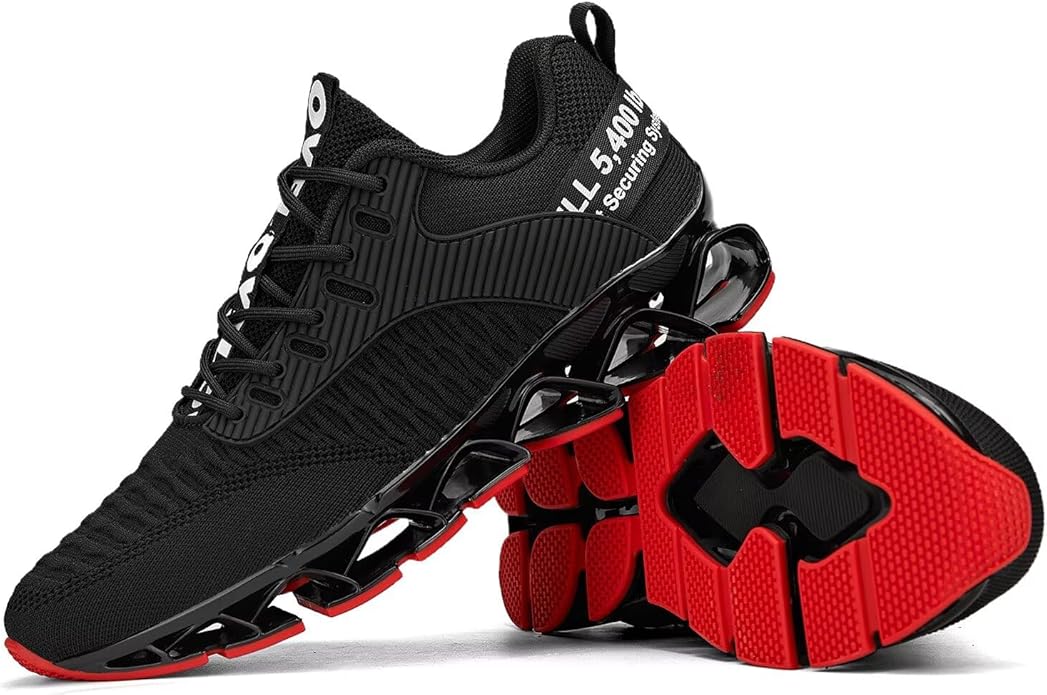 Vooncosir Men's Fashion Sneakers Breathable Mesh Running Shoes Blade Non Slip Soft Sole Casual Athletic Walking Shoes