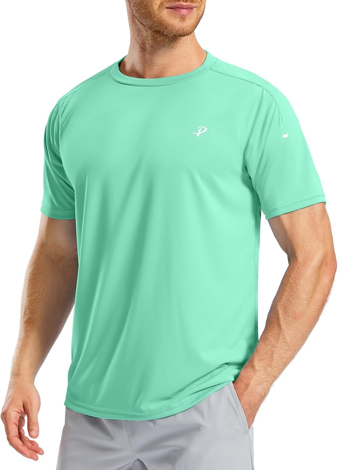 Pudolla Men's Workout Running T-Shirts Lightweight Quick Dry Athletic Gym Shirts for Men Short Sleeve Sport Tee Tops