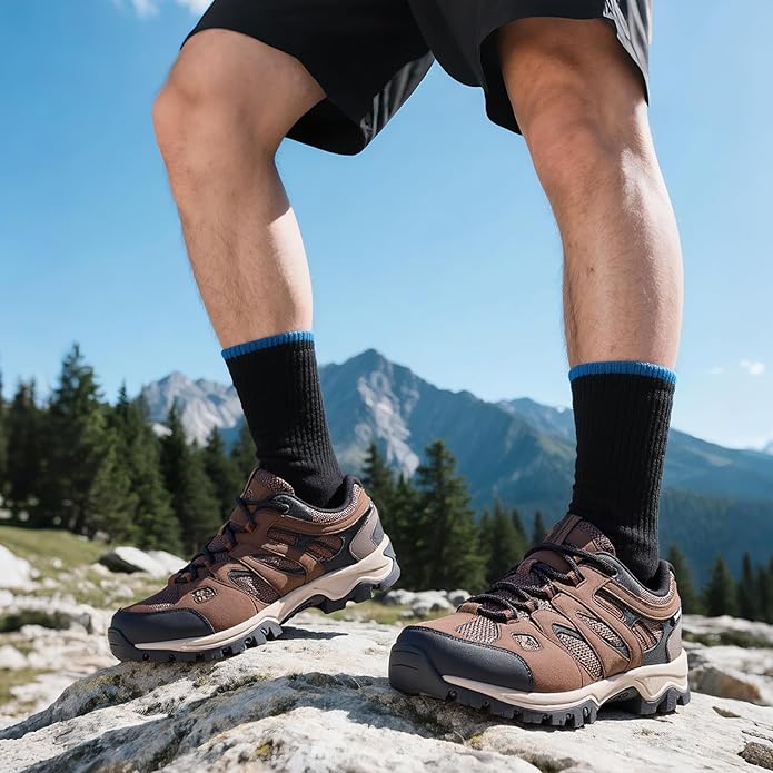 CAMELSPORTS Mens Hiking Shoes Walking Shoes for Men Outdoor Leather Mesh Lightweight Trail Sneakers