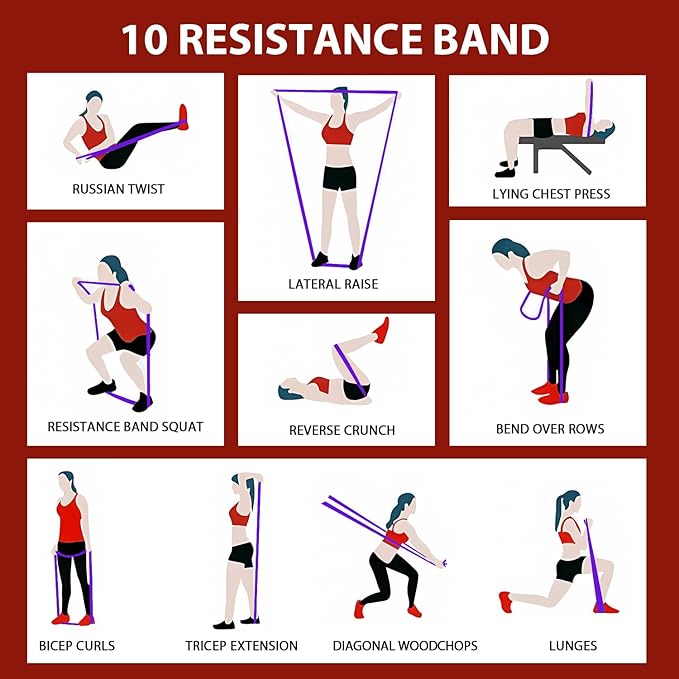 LEEKEY Resistance Bands Set for Pull-Up Assistance & Full-Body Training, Multi-Level Exercise Bands with Bag for Home Workouts, Physical Therapy, Strength Training (Men/Women)