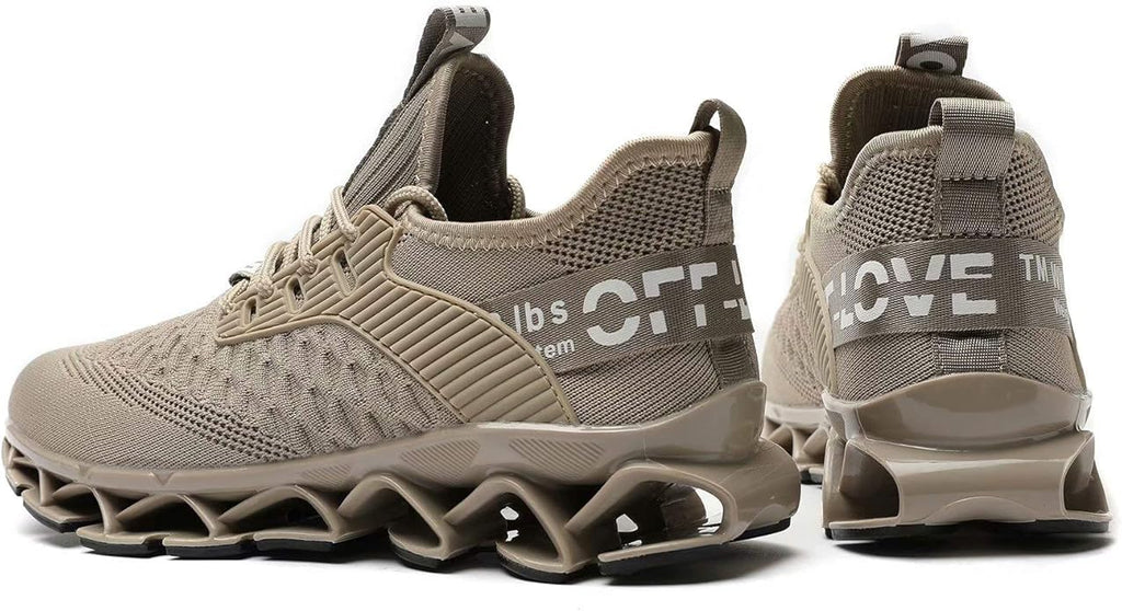 Vooncosir Men's Fashion Sneakers Breathable Mesh Running Shoes Blade Non Slip Soft Sole Casual Athletic Walking Shoes