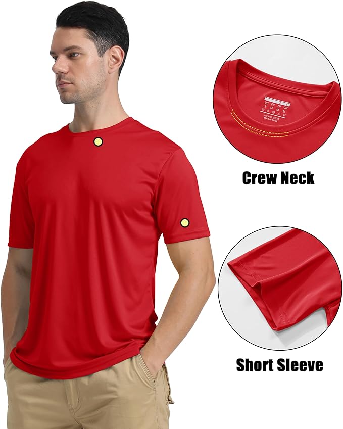 KEFITEVD Men's Short Sleeve UPF 50+ Sun Protection Shirts Quick Dry Rashguard Swim Shirt SPF Workout Fishing Athletic T-Shirt