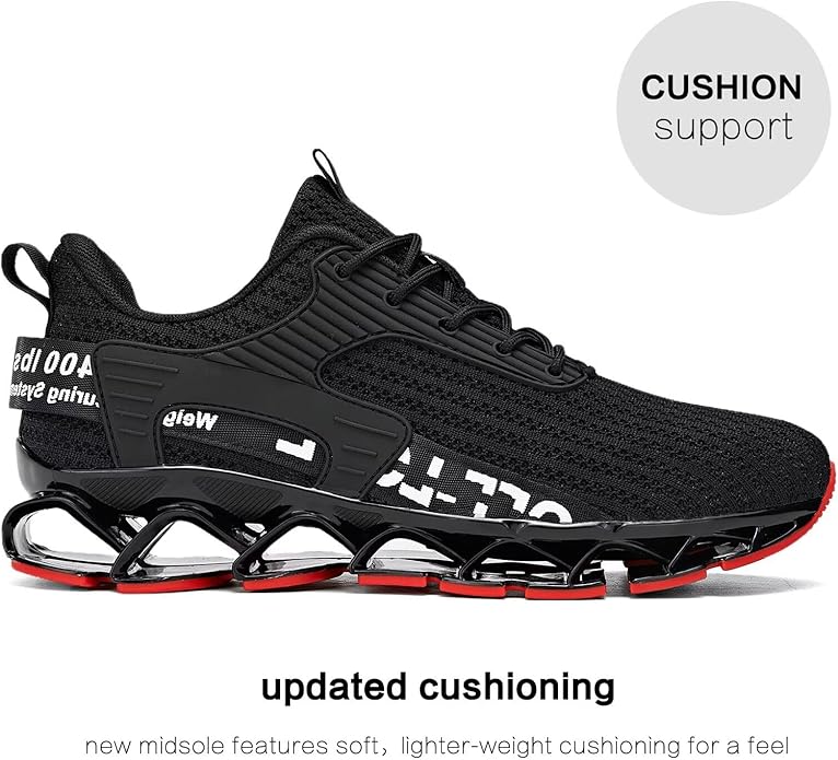 Vooncosir Men's Fashion Sneakers Breathable Mesh Running Shoes Blade Non Slip Soft Sole Casual Athletic Walking Shoes