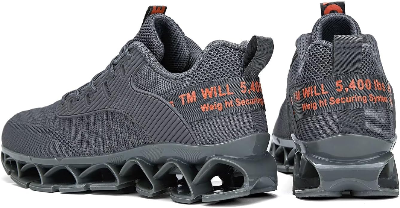 Vooncosir Men's Fashion Sneakers Breathable Mesh Running Shoes Blade Non Slip Soft Sole Casual Athletic Walking Shoes