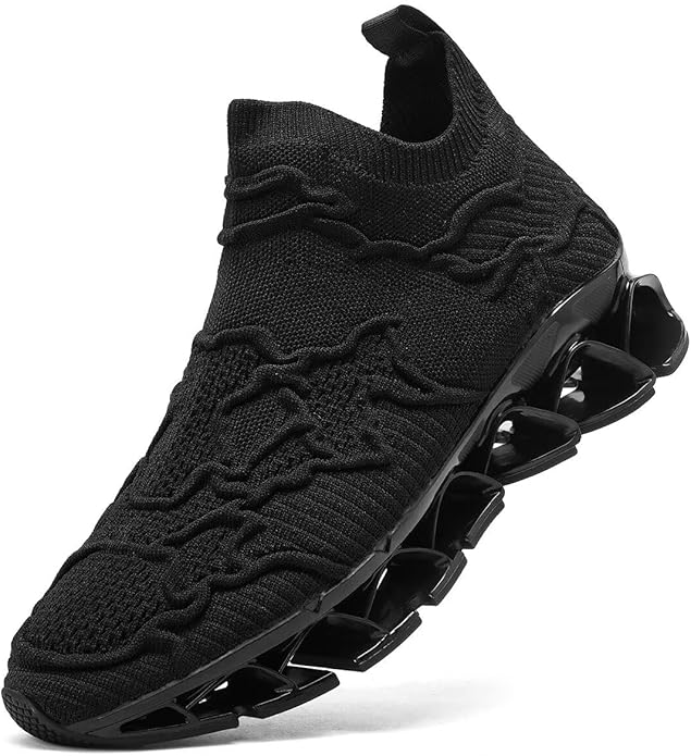 Vooncosir Men's Fashion Sneakers Breathable Mesh Running Shoes Blade Non Slip Soft Sole Casual Athletic Walking Shoes