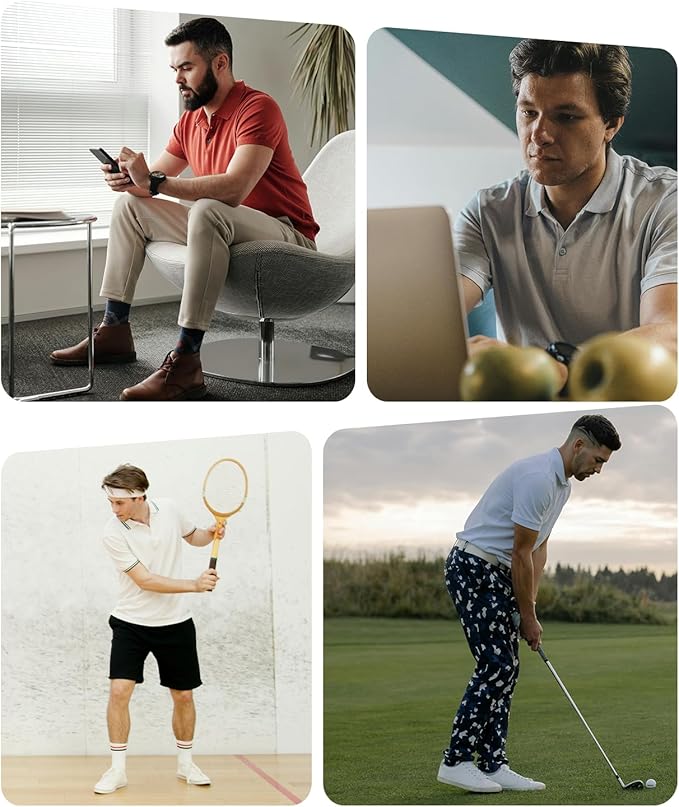 BAMBOO COOL Men's Polo Shirts Slim Fit Moisture Wicking Golf Shirts Performance Short Sleeve for Men