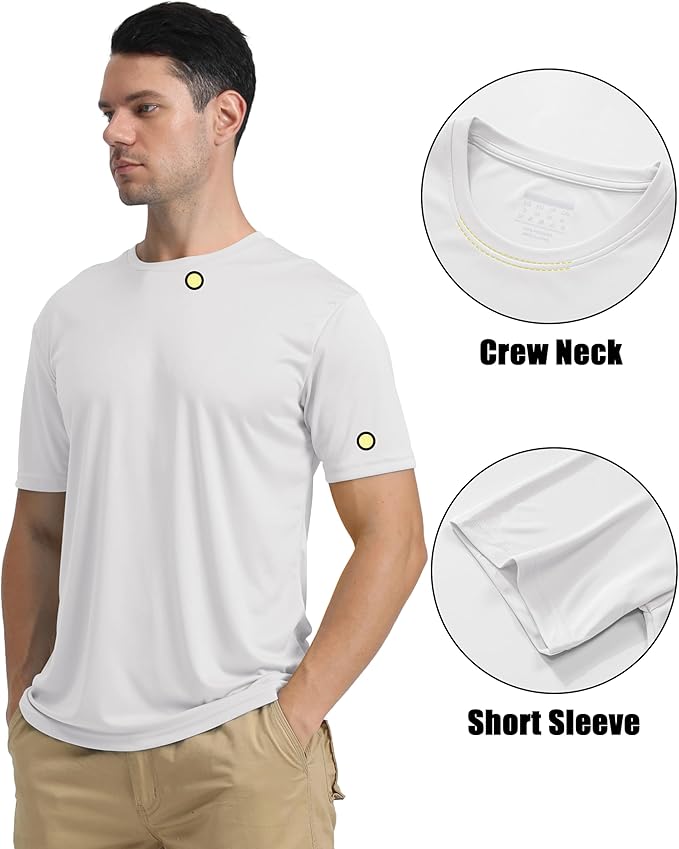 KEFITEVD Men's Short Sleeve UPF 50+ Sun Protection Shirts Quick Dry Rashguard Swim Shirt SPF Workout Fishing Athletic T-Shirt