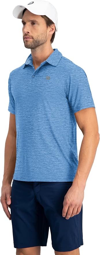 Three Sixty Six Golf Shirts for Men - Dry Fit Short-Sleeve Polo, Athletic Casual Collared T-Shirt