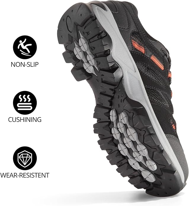 CAMELSPORTS Mens Hiking Shoes Walking Shoes for Men Outdoor Leather Mesh Lightweight Trail Sneakers