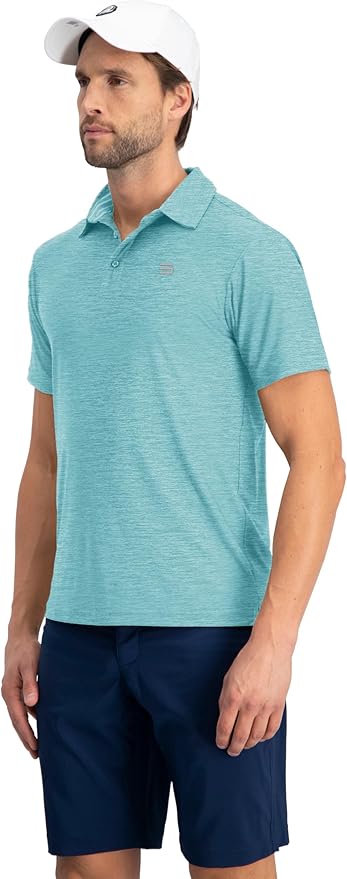 Three Sixty Six Golf Shirts for Men - Dry Fit Short-Sleeve Polo, Athletic Casual Collared T-Shirt