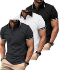 ZITY 3 Pack Men Polo Shirts Short Sleeve with Pocket Sport Wicking Shirts for Men Casual Athletic Collared T-Shirts