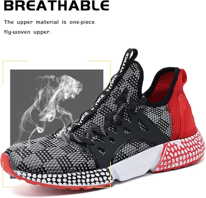WETIKE Boy's Shoes Mesh Slip on Lightweight Running Sneakers