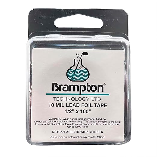 Brampton Golf Lead Tape 1/2” x 100” (10 mil) - Easy to Cut and Apply - Stay on in All Weather - Adjust Swing Weight and Feel - for Golf Clubs, Golf Heads, Pickleball, Tennis, and Fishing
