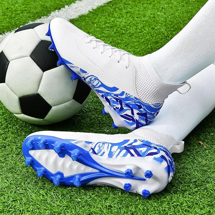 Indoor Soccer Cleats Mens Womens Turf Soccer Cleats Wide Socer Shoes FG AG TF High Ankle Football Boots
