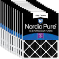 Nordic Pure 16x20x1 (Actual Size: 15 1/2 x 19 1/2 x 3/4) Pure Carbon Pleated Odor Reduction Furnace Air Filters 12 Pack