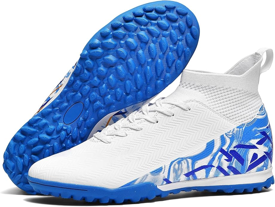 Indoor Soccer Cleats Mens Womens Turf Soccer Cleats Wide Socer Shoes FG AG TF High Ankle Football Boots