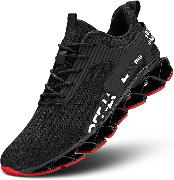 Vooncosir Men's Fashion Sneakers Breathable Mesh Running Shoes Blade Non Slip Soft Sole Casual Athletic Walking Shoes