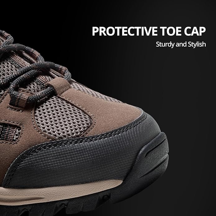 CAMELSPORTS Mens Hiking Shoes Walking Shoes for Men Outdoor Leather Mesh Lightweight Trail Sneakers