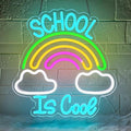 School is Cool Neon Sign,Classroom Neon Sign,Reading Rainbow Sign,USB Powered with Dimmable Switch,Neon Light Sign,Neon Signs for Wall Decor for Classroom,School Led Sign