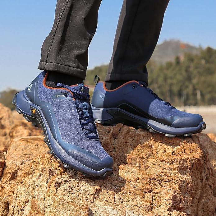 HUMTTO Men's All-Terrain Waterproof Hiking Shoes Lightweight Breathable Trekking Anti Slip Outdoor Trails Shoes