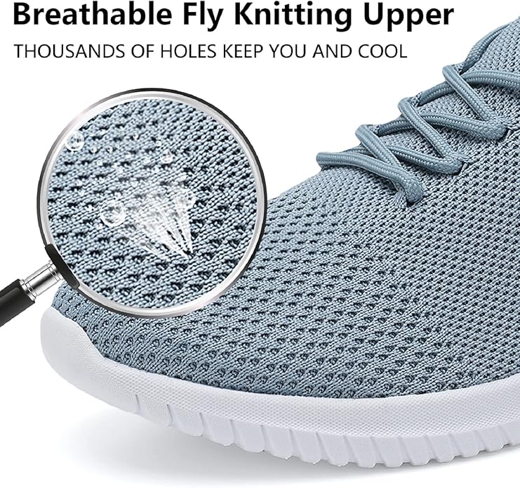 WXQ Men's Running Shoes Comfortable Lightweight Breathable Walking Shoes Mesh Workout Casual Sports Shoes