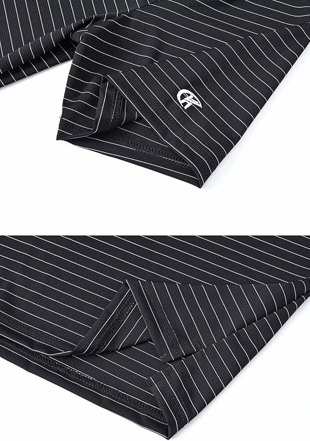 Tyhengta Men's Striped Shirt Short Sleeve Golf Polo Shirts