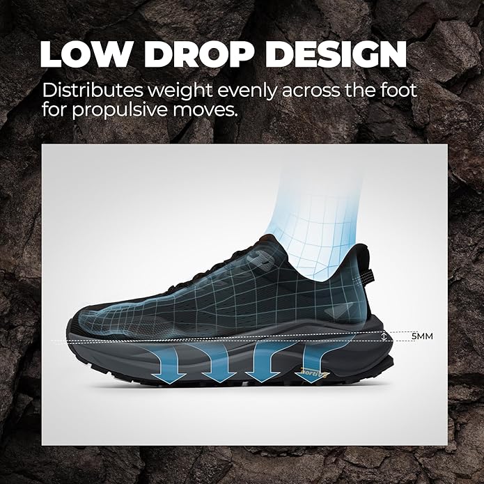 NORTIV 8 Men's Wide Toe Box Trail Running Shoes Cushion Walking Barefoot Tennis Workout Gym Cross Training Shoe Fashion Sneakers for Plantar Fasciitis Bunion